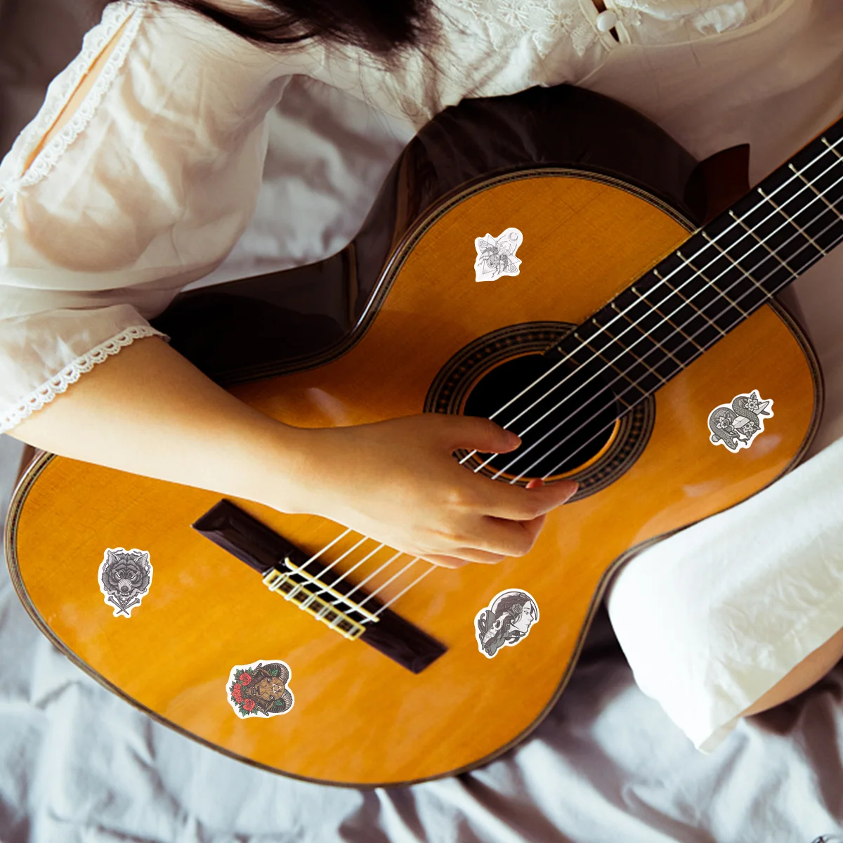 

2 Packs Reusable Scary Doodle Sticker for Camera Laptop