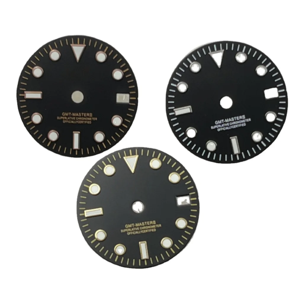 

28.5mm NH34 GMT modified SUB dial watch accessories custom watch S dial