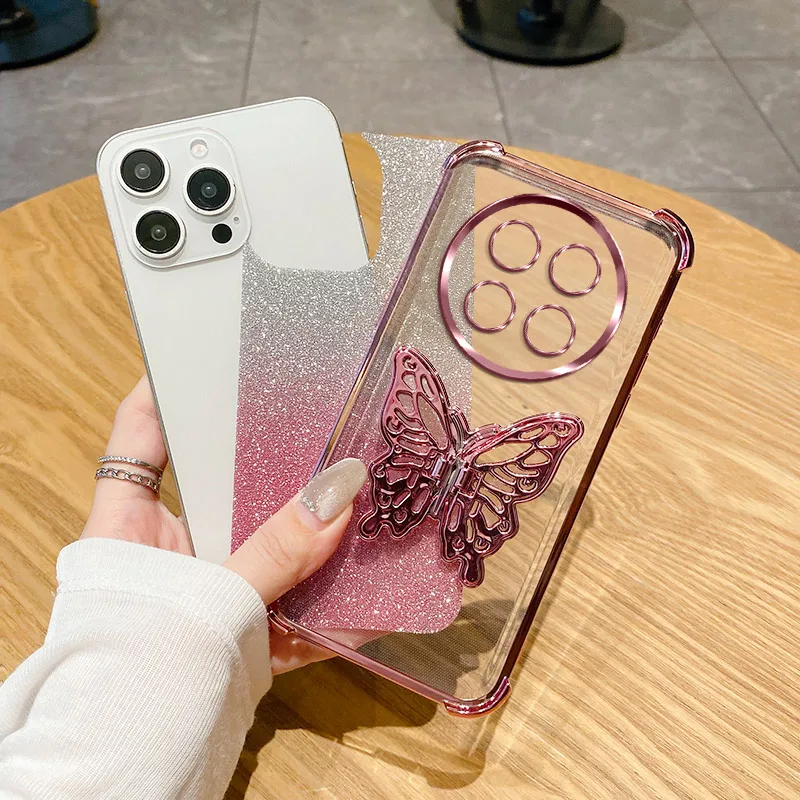 Чехол для Realme 13 Pro Plus 9 5 C17 7i V25 V23 Narzo 50 N63 роскошный блестящий держатель-бабочка