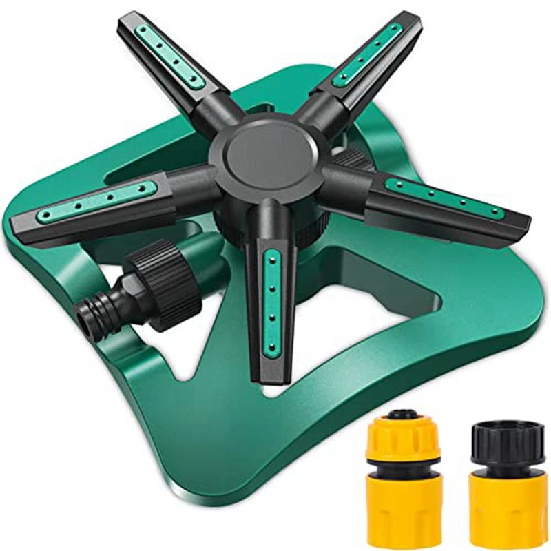 

Sprinklers For Yard, Rotating 5-In-1 Lawn Sprinkler With 360-Degree Rotation, 5 Arms, 20 Nozzles, Household