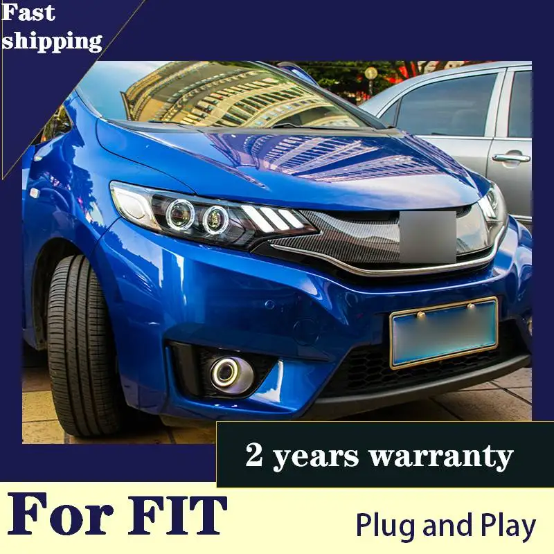 

Car Styling For Honda FIT LED Headlight 2014 2016 2017 2018 2019 JAZZ Head lamp GK5 with DRL Bi-Xenon beam light