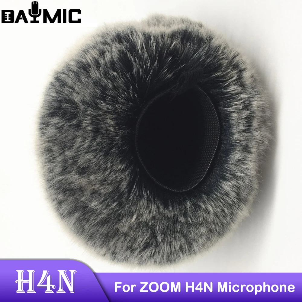 

AOSHEN H4N Dead Cat Mic Windshield Noise Cancellation Windscreen Install Artificial Fur Muff Cover For ZOOM H4N Microphone
