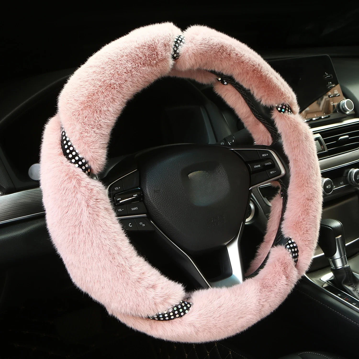 Роскошный плюшевый чехол на руль для женщин — мягкий с искусственными