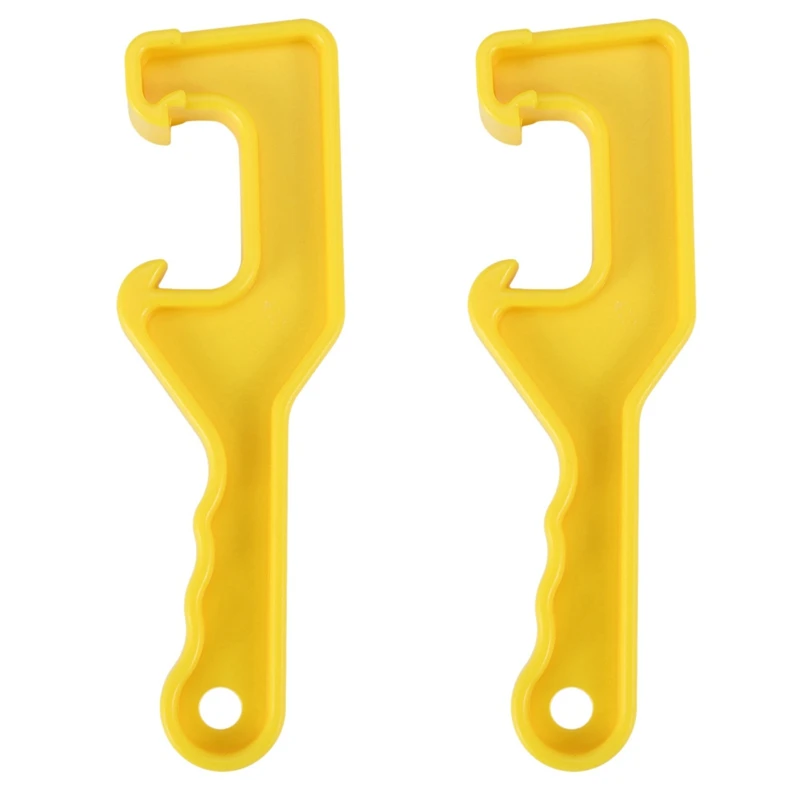

2X Bucket Lid Wrench-Open/Lift Lids On 5 Gallon Plastic Buckets&Small Pails-Yellow-Durable Plastic Opener Tool
