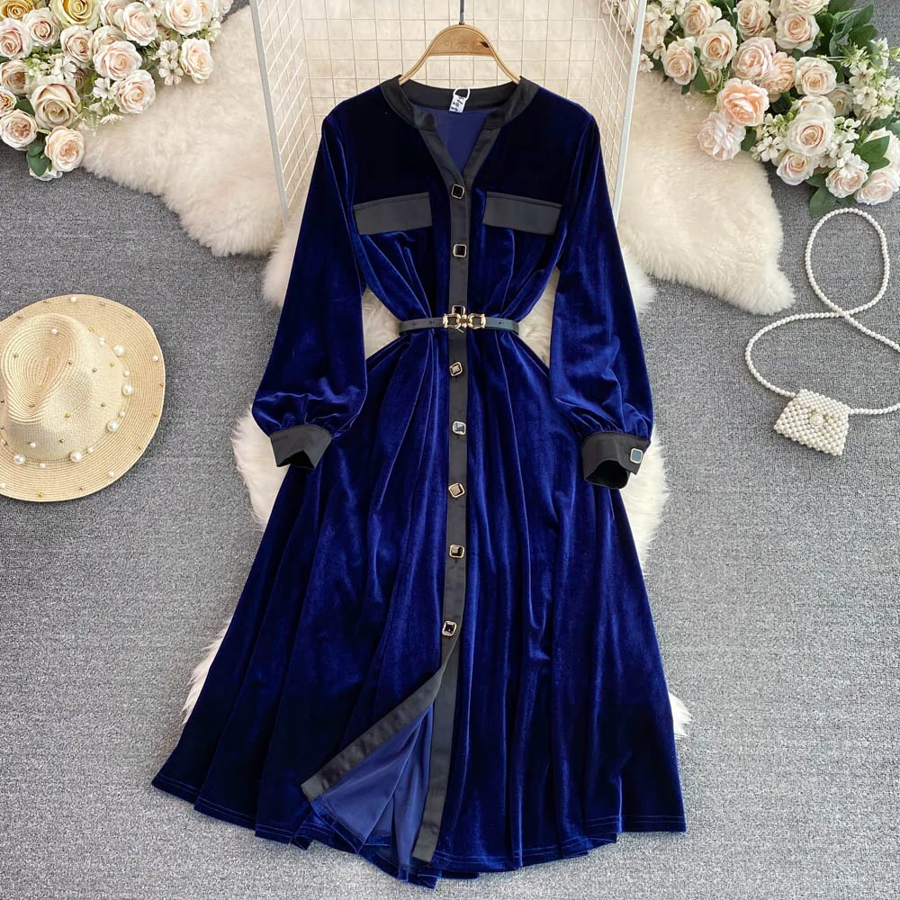 

Ladies High Street Sexy French Puff Sleeve O Neck Office Lady Red Vintage Women Romantic Casual Elegant Party Female Y2K Dress