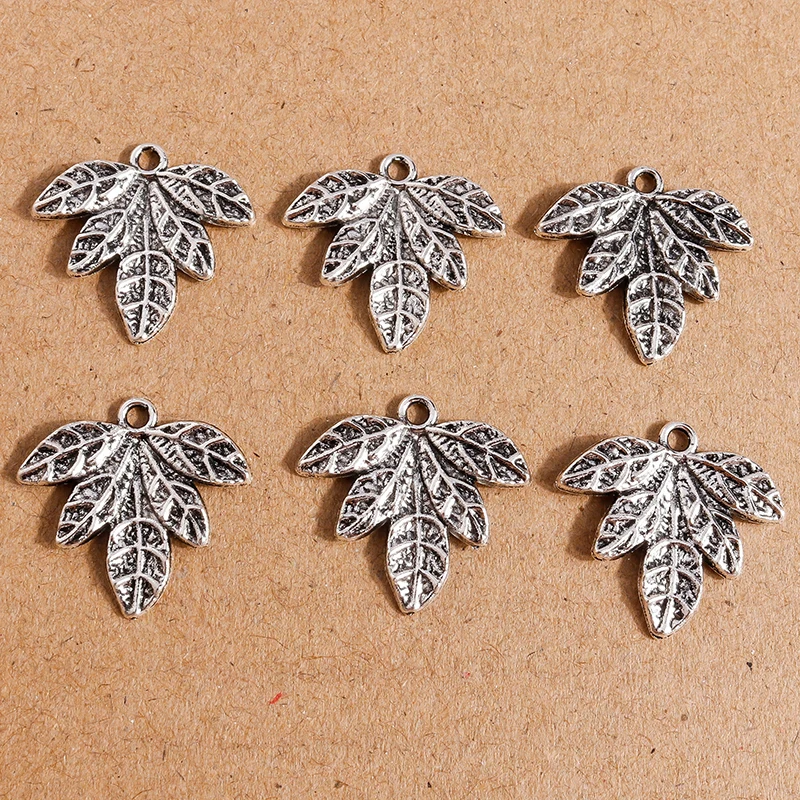 

20pcs 22x21mm Antique Silver Color Alloy Tree leaf Charms for Jewelry Making Drop Earrings Pendants Necklaces DIY Craft Supplies