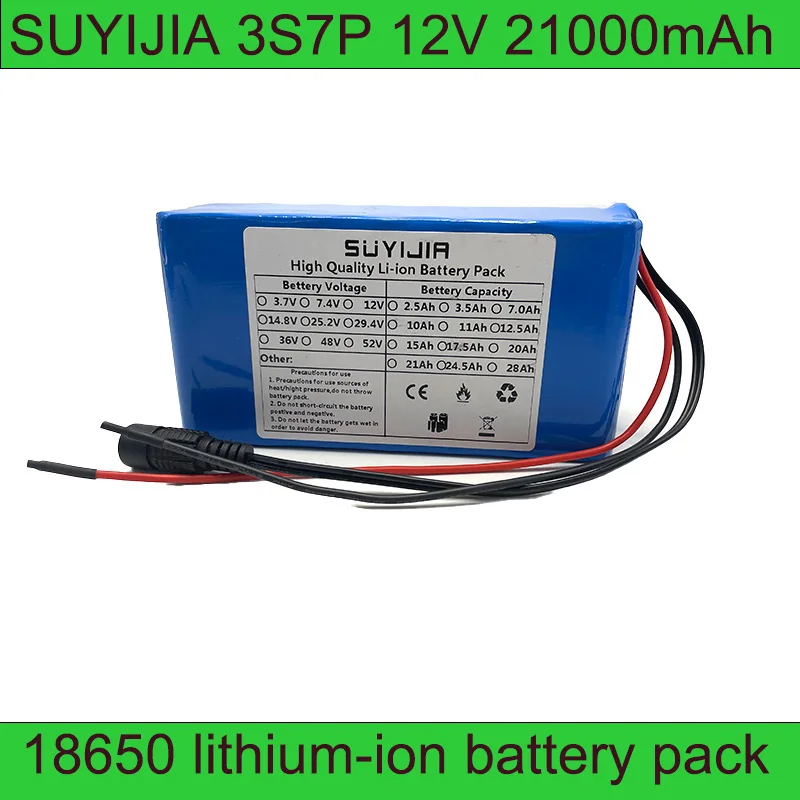 

18650 3S7P 21Ah 12V Lithium Battery Pack BMS for Monitoring Equipment Bluetooth Audio Electric Mold Car Robot Driving Recorder