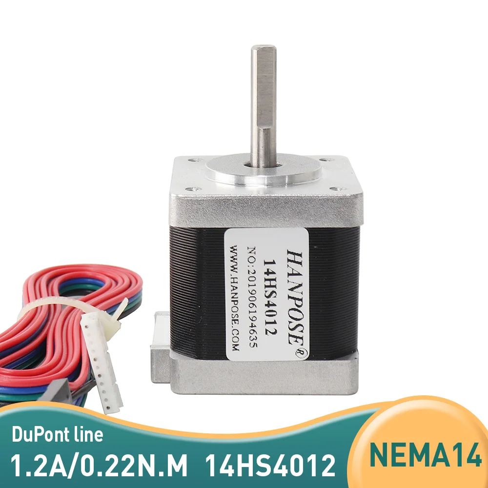 Шаговый электродвигатель Nema14 H40mm 1.2A 14HS4012 2 фазы 4 разъема запчасти для 3D-принтера
