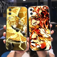 demon slayer anime phone case for samsung galaxy a01 a02 a10 a10s a20 a22 4g 4g 5g a31 liquid silicon funda back black