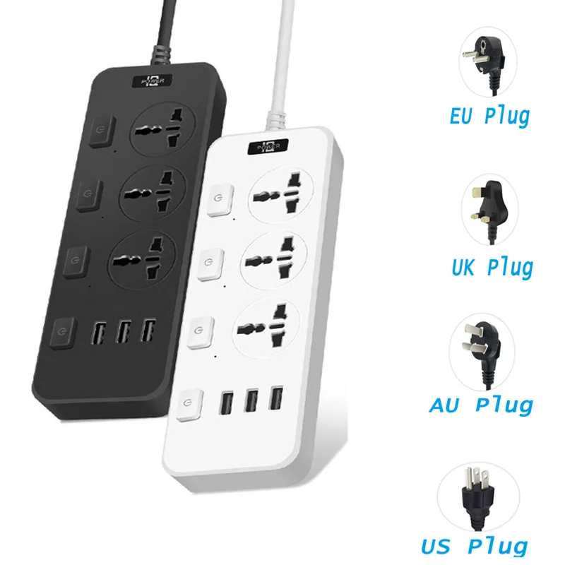 

Удлинитель с 3 USB-портами, 10 А, 2 м