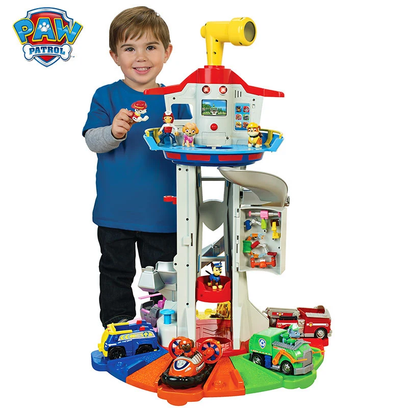 

Paw Patrol Birthday Gift Toys for Boys Unit Rescue Cartoon Bus Captain Ryder Kids Pow Chase Skye Marshall Figure Toy Set