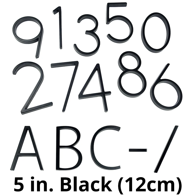 

4 / 5/ 6 in. House Number Zinc Alloy Aluminum Black Silver White Golden