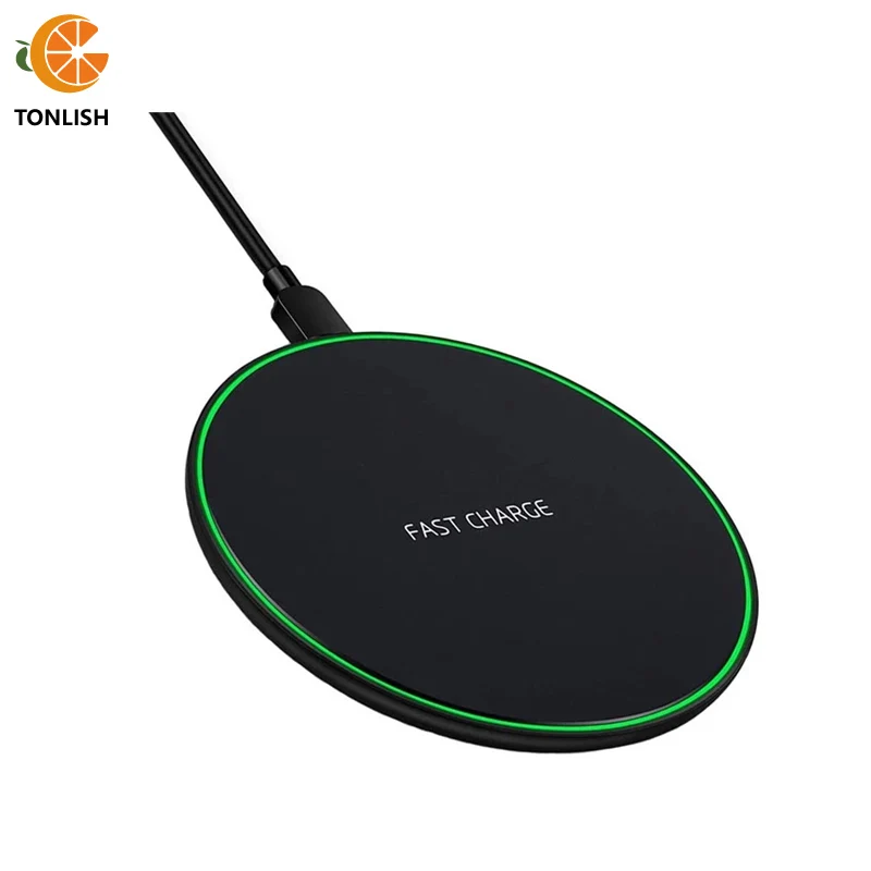 

TONLISH Round Extra Thin Wireless Charger Pad For iPhone 14 13 12 11 Pro XS Max Fast Charging Station For Samsung Xiaomi Huawei