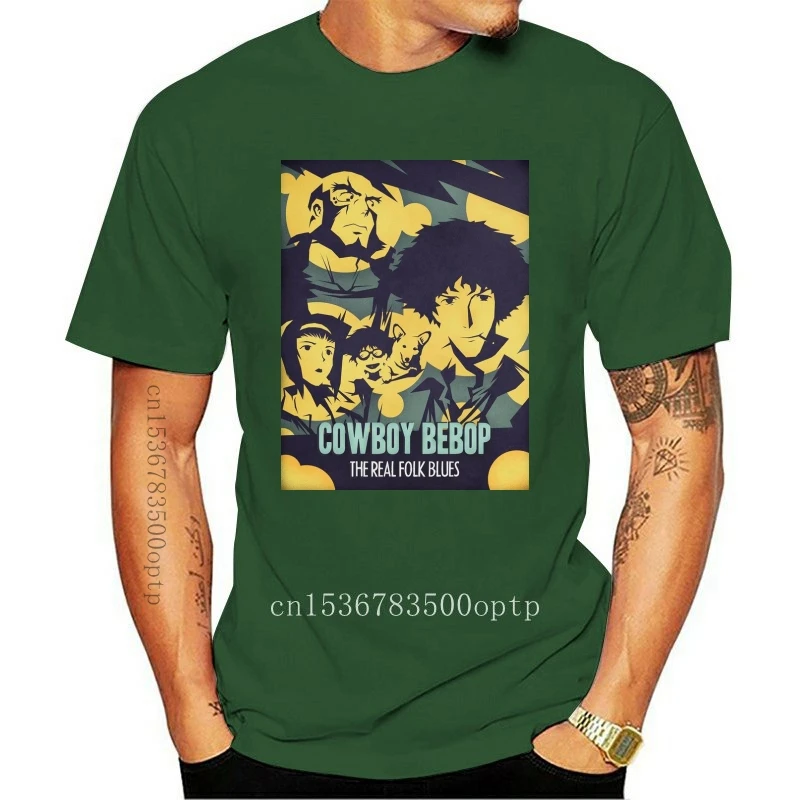 

Mens Clothes New Fashion Short Creative Printed Cowboy Bebop Anime Minimalist Poster Inspired Black Tees T-Shirt S-3XLSummer