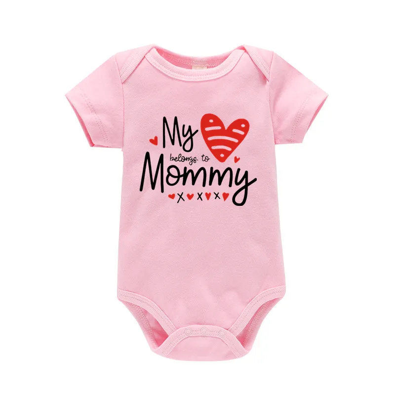 

0-24M Newborn Baby Girl Romper Jumpsuit Outfits Baby Clothes Toddler Infant Mommy Daddy Print Bodysuit Jumpsuit