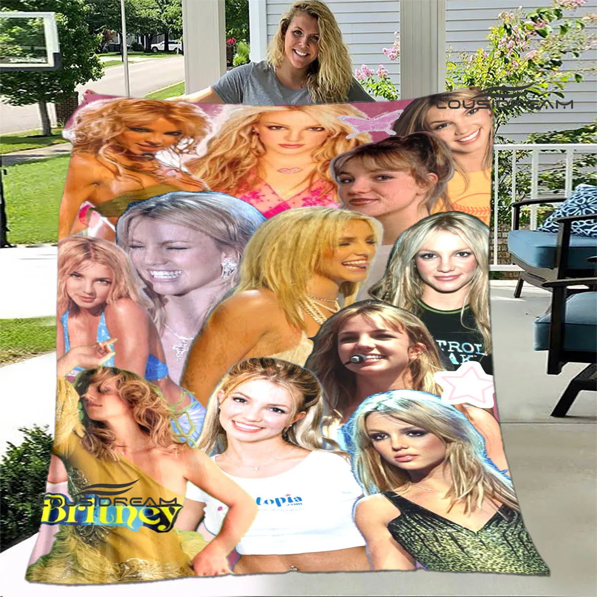 Одеяло с принтом Star Britney Spears фланелевые теплые одеяла мягкое и удобное одеяло