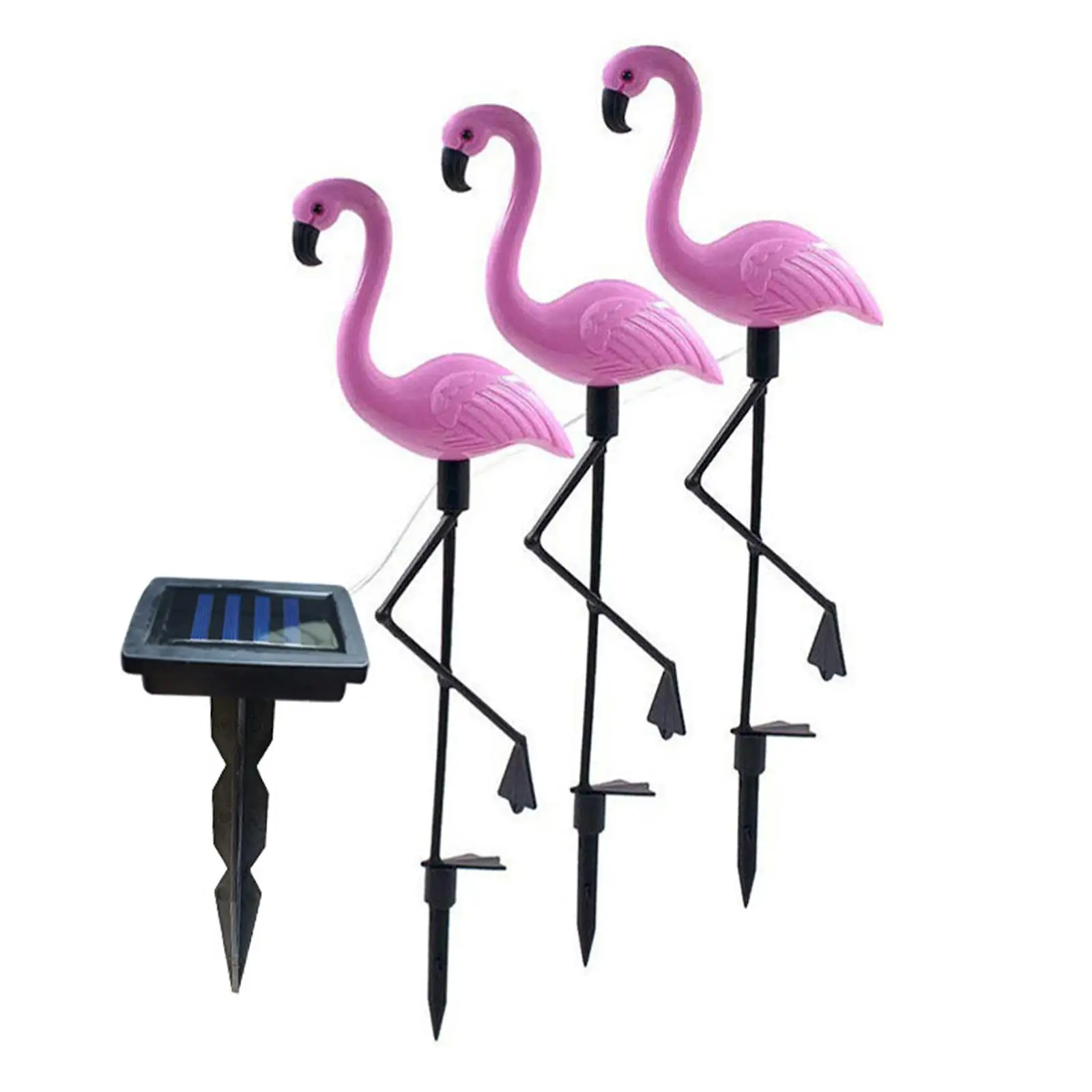 

3 Pieces Flamingo Landscape Light Outside Solar Power for Lawn Holiday Patio