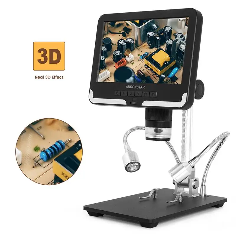 

Микроскоп Andonstar 1080P, 7-дюймовый цифровой электронный микроскоп с 3D эффектом для ремонта телефонов и часов, SMD/SMT