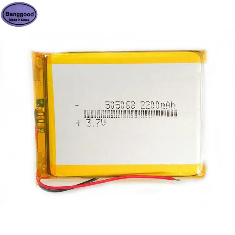 

3.7V 2200mAh 505068 055068 Lipo Polymer Lithium Rechargeable Li-ion Battery Cells for GPS Toys Bluetooth Speaker Powerbank