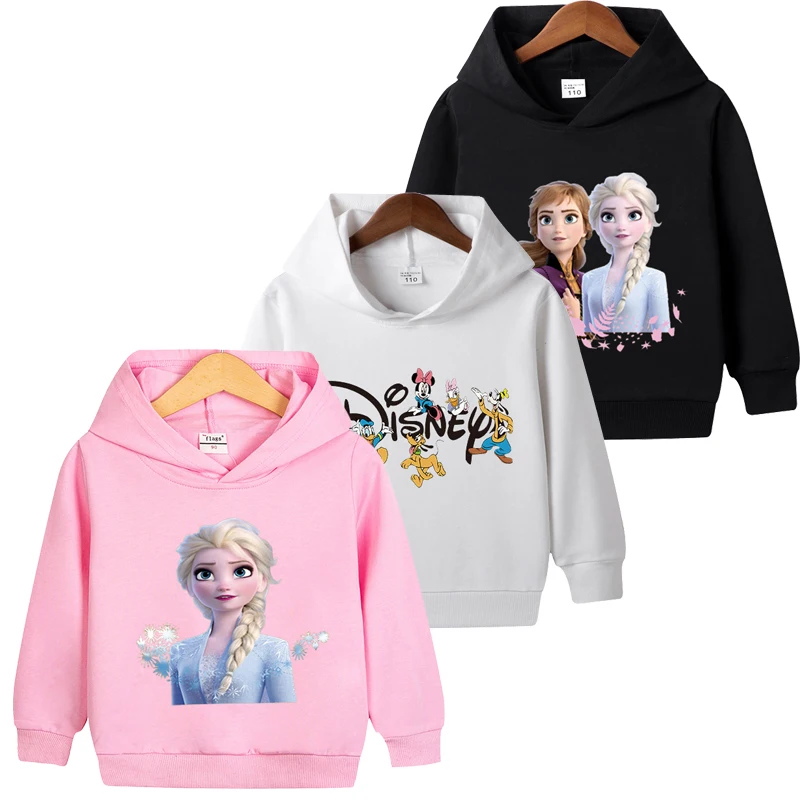 

1-8 Years Boy Girl Spring Sweatshirts Kids Cartoon Tops Clothes Girl Frozen Print Long Sleeve Hoodie Clothings Toddler Hoody