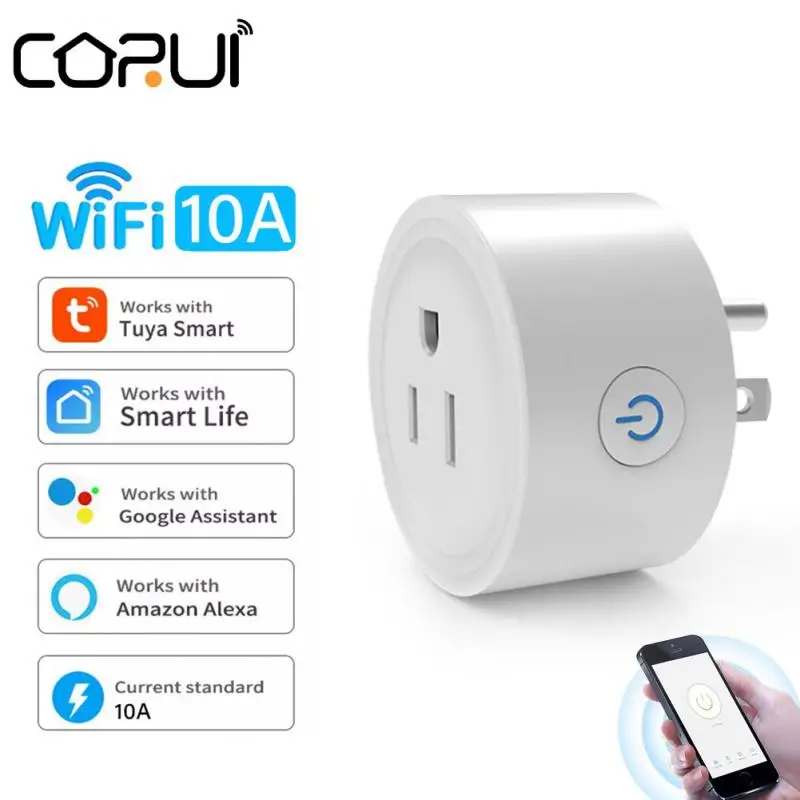 

TUYA 10A WiFi Smart Socket US Standard Intelligent Support Wireless Voice Control With Smartlife/Tuya APP Work With Alexa Google