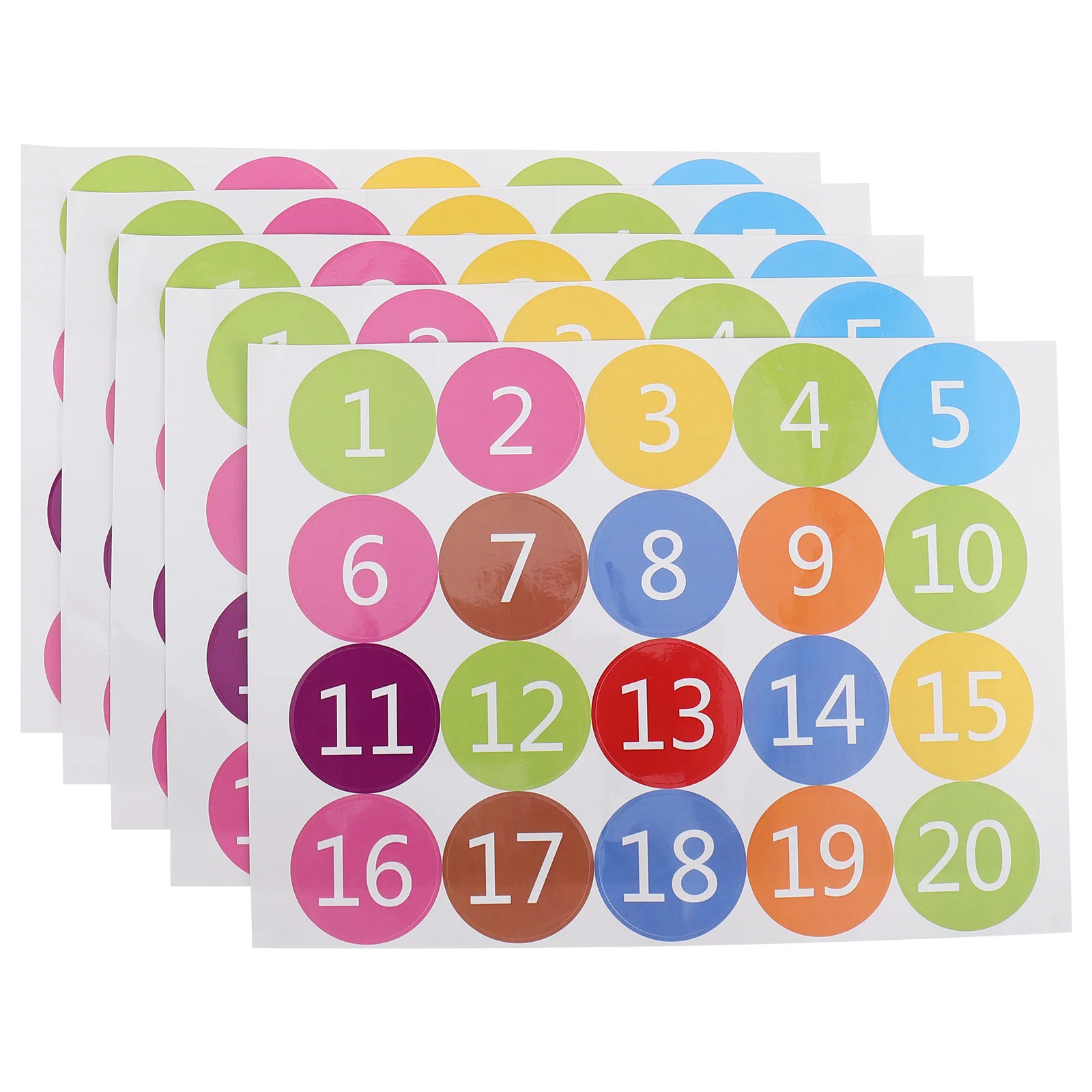 

5 Sheets Sticker Colorful Number Pasters PVC Home Ornament Waterproof Stickers Self-adhesive