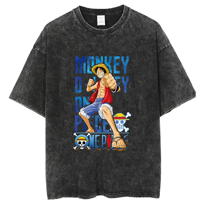 

Japanese Anime One Piece Luffy Clothes Men Cartoon T-shirt Fashion Harajuku Ullzang Fashion Unisex Top