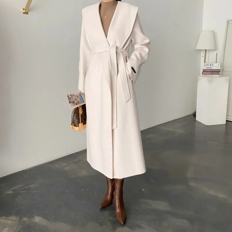 Женское шерстяное пальто в стиле ретро