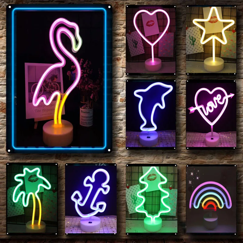 

Boy Girls Room Flamingo Wall Decor Mushroom Dinosaur Neon Decor Cloud Neon Signs for Bedroom Home Decor Led Wall Light