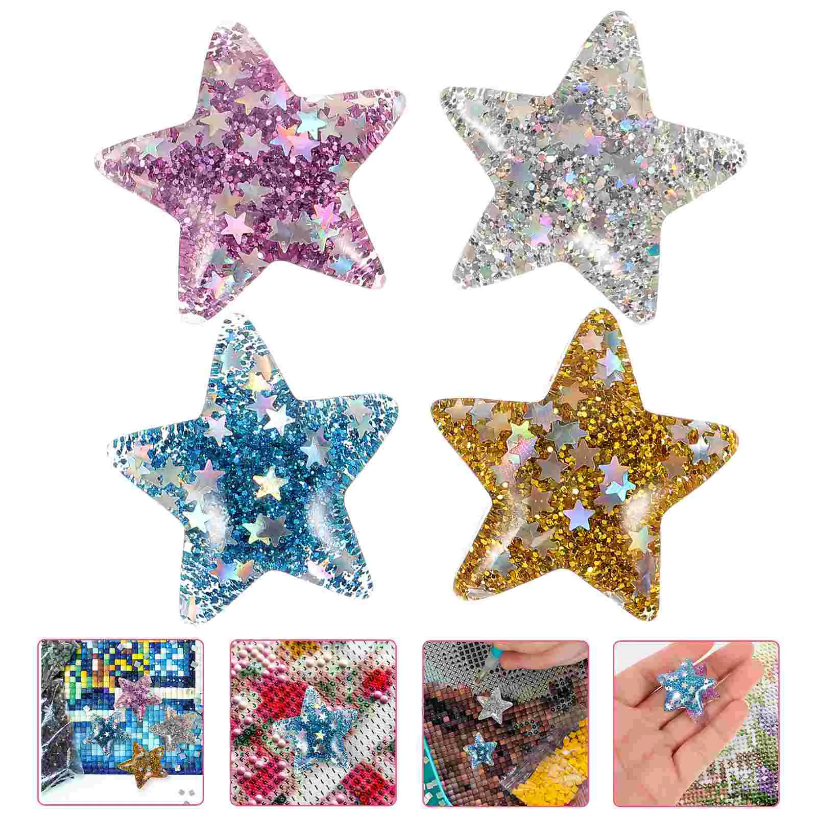 

4 Pcs Cross Stitch Accessories Craft Tools Storage Pentagram Cartoon Magnetic Holders Magnets Covers