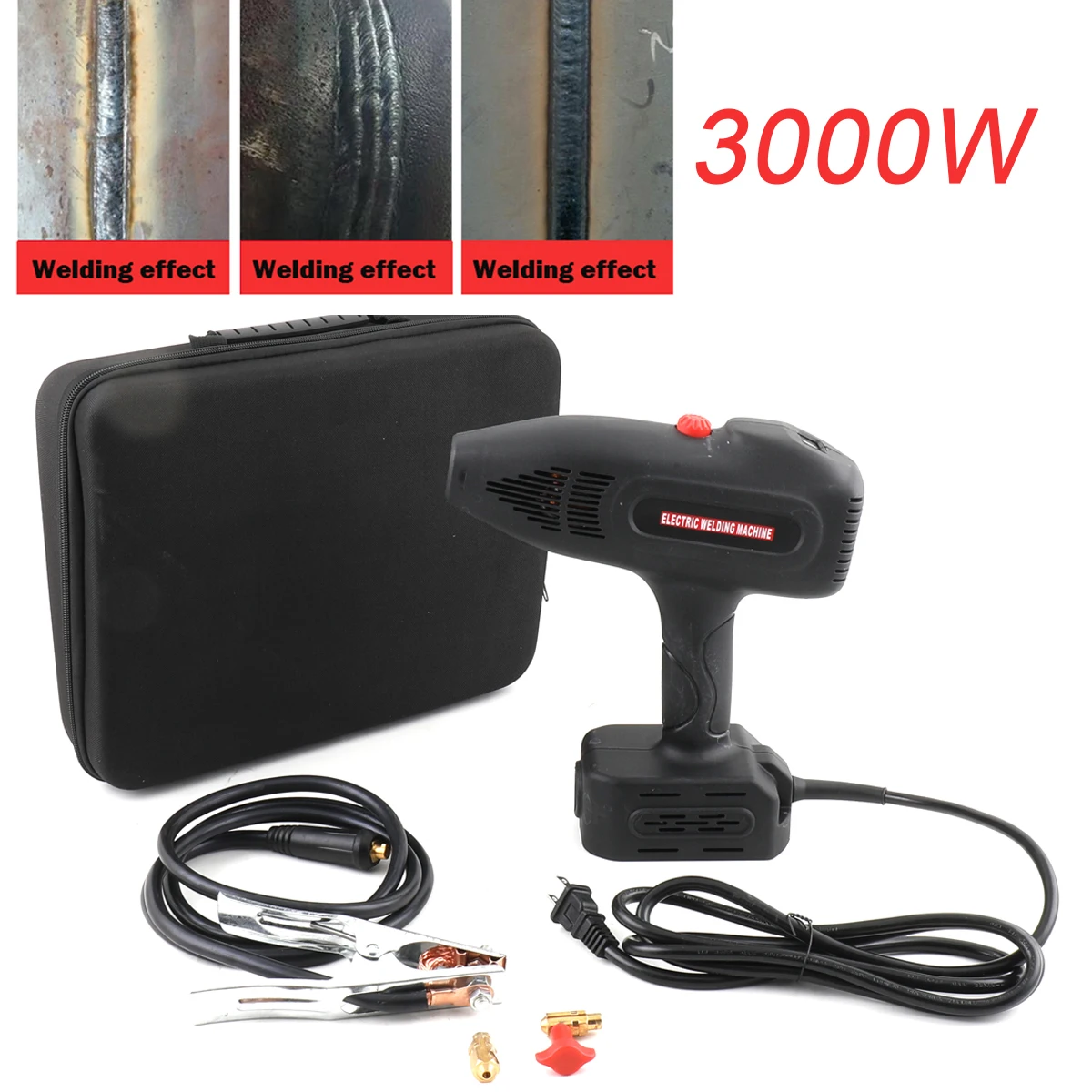 

3000W Handheld Portable Electric Arc Automatic Welding Machin Current Adjustment 110V for 2.0-3.2mm Electrodes