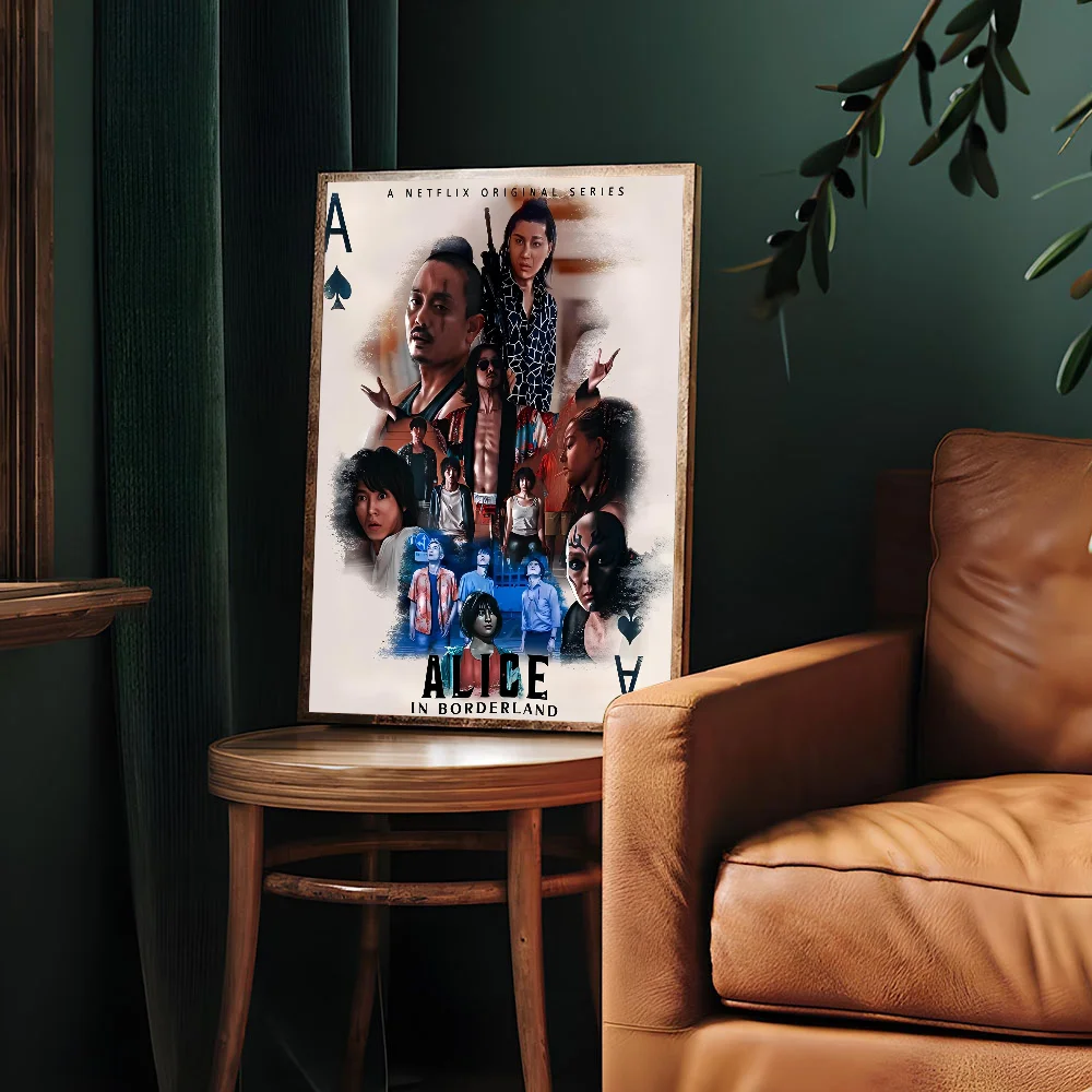 Hot TV Alice In Borderland Anime Posters Sticky Waterproof Paper Sticker Coffee House Bar Kawaii Room Decor