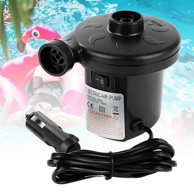 

Electric air pump Portable Swimming ring Inflator for Floating Row Water Hammock Air Mattresses Lounger Chair With fuse