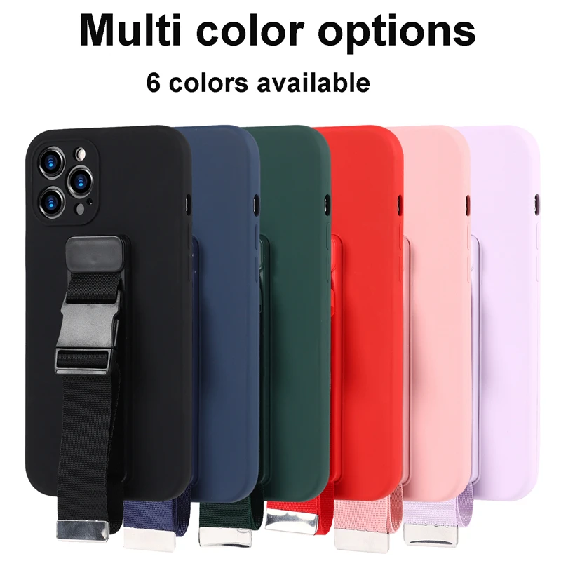 

Luxury Bracket Long Rope Phone Case For iPhone 13 12 Mini 11 Pro XS Max X XR 8 7 6 Plus SE Fashion Shockproof Cover Coque Shell