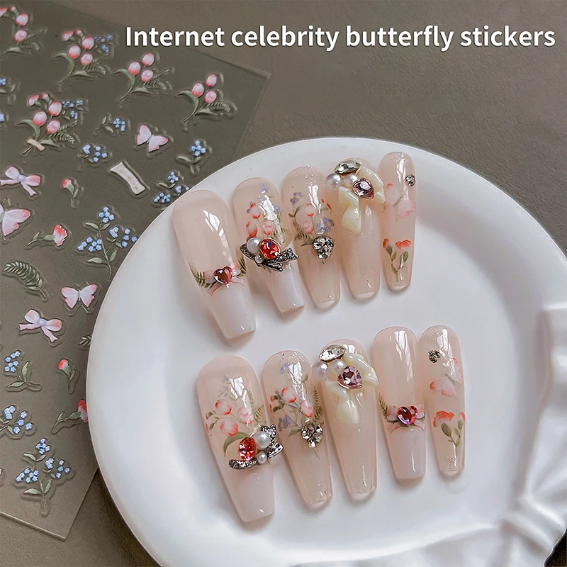 Самоклеящийся мини-бант для дизайна ногтей