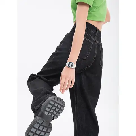 Woman's Jeans High Waist Summer Wide Leg Denim Trouser Baggy Street Chic Design Ladies Casual Black Vintage Straight Jean Pants