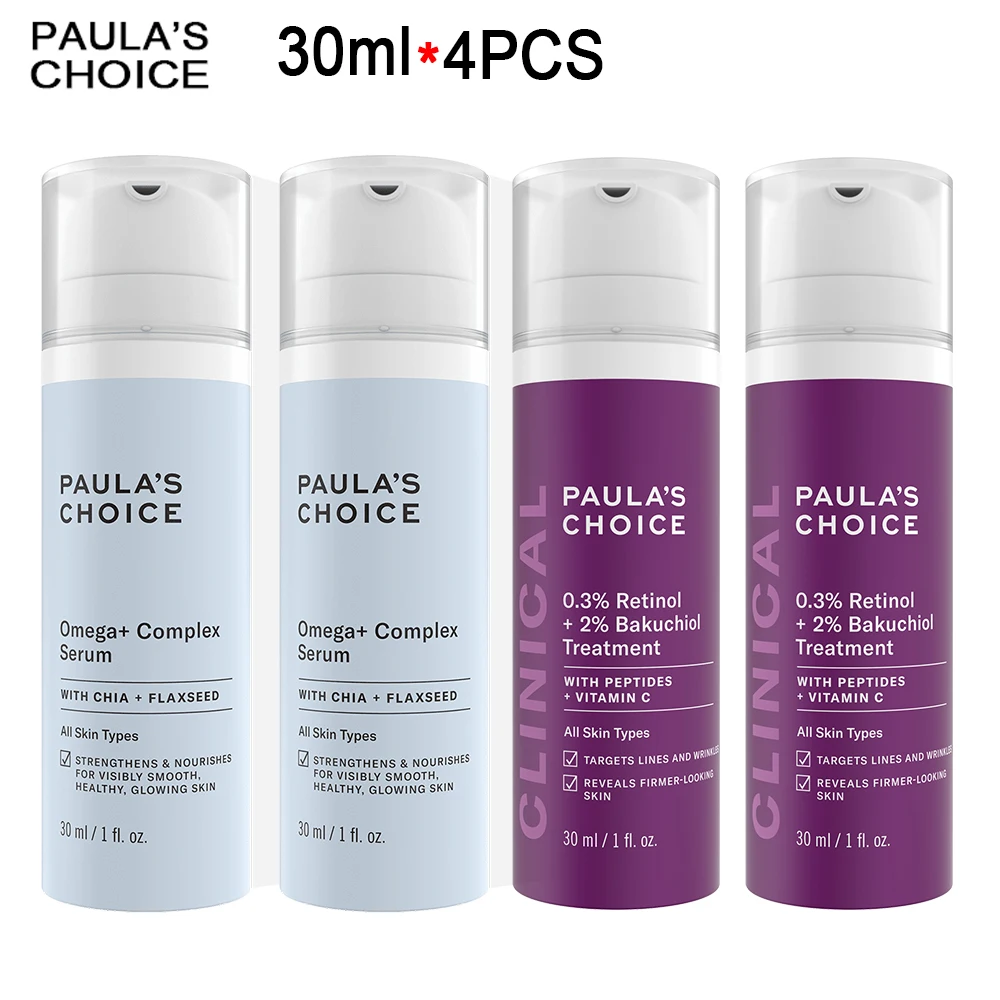 

4PCS Paula‘s Choice Skin Care 30ML Omega Complex Serum & 0.3% Retinol +2% Bakuchiol Treatment For All Skin Types