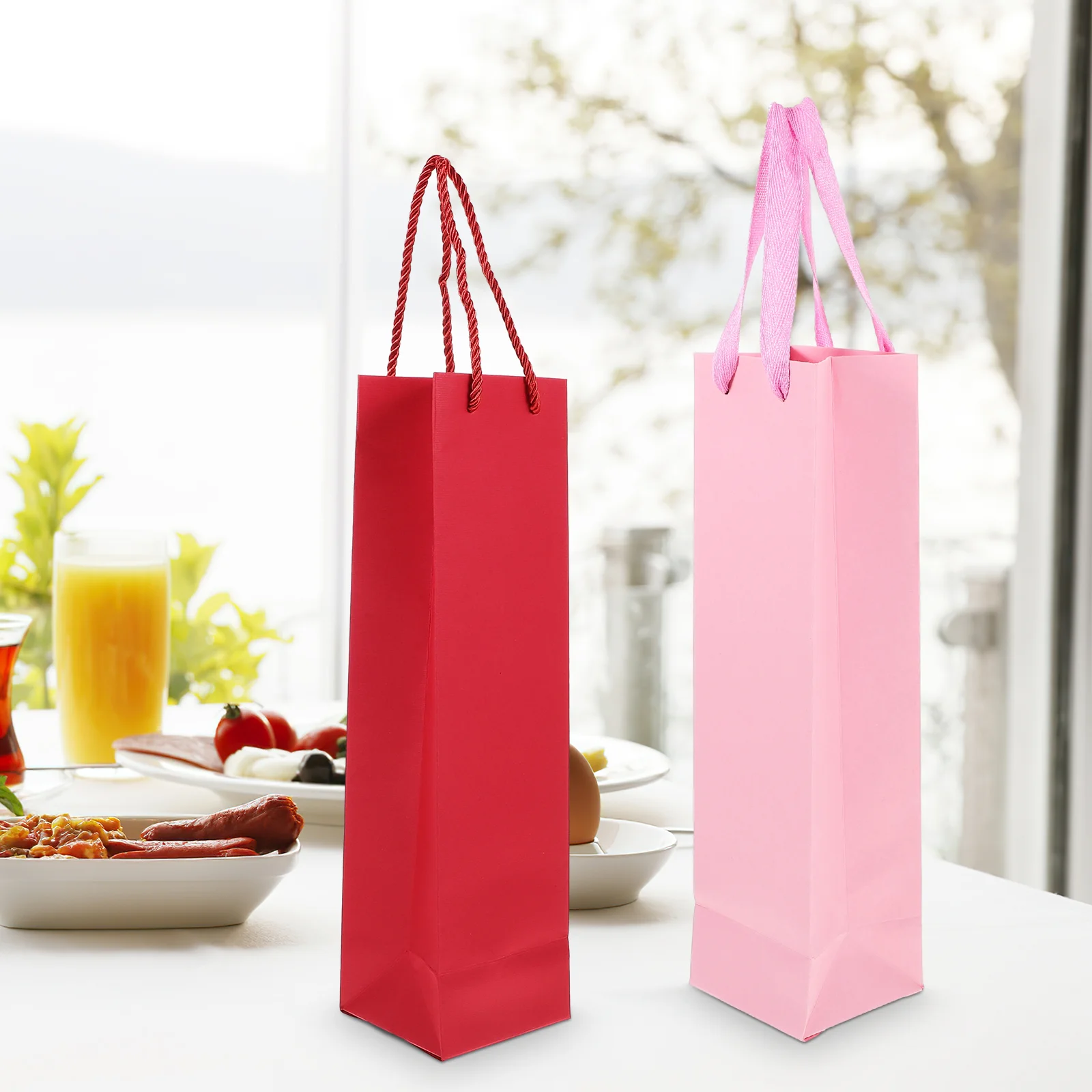 

11 Pcs Gift Carrier Bag Handle Grass Green Bottle Bags Handles Paper Handheld