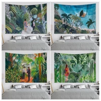 tropical plant printed cartoon tapestry japanese wall tapestry anime wall art decor