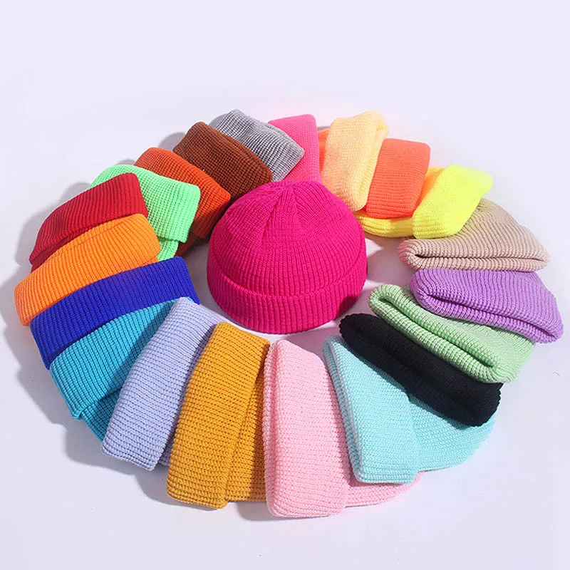 

Winter Baby Knitted Hat Solid Woollen Beanie Kids Knitting Cap Children Hats for Girls Bonnet Toddler Caps for 2-8 Years Old