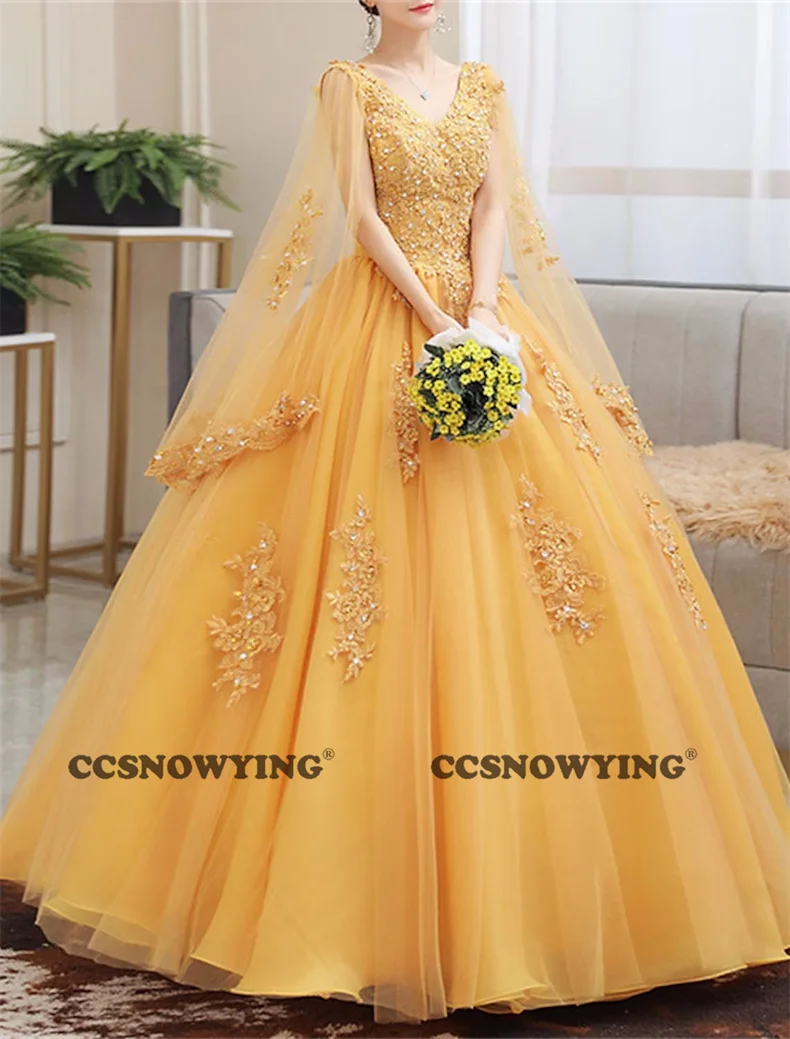 

Tulle Appliques Evening Dress Double V Neck Prom Dresses Women Formal Party Gown A Line Robes De Soirée