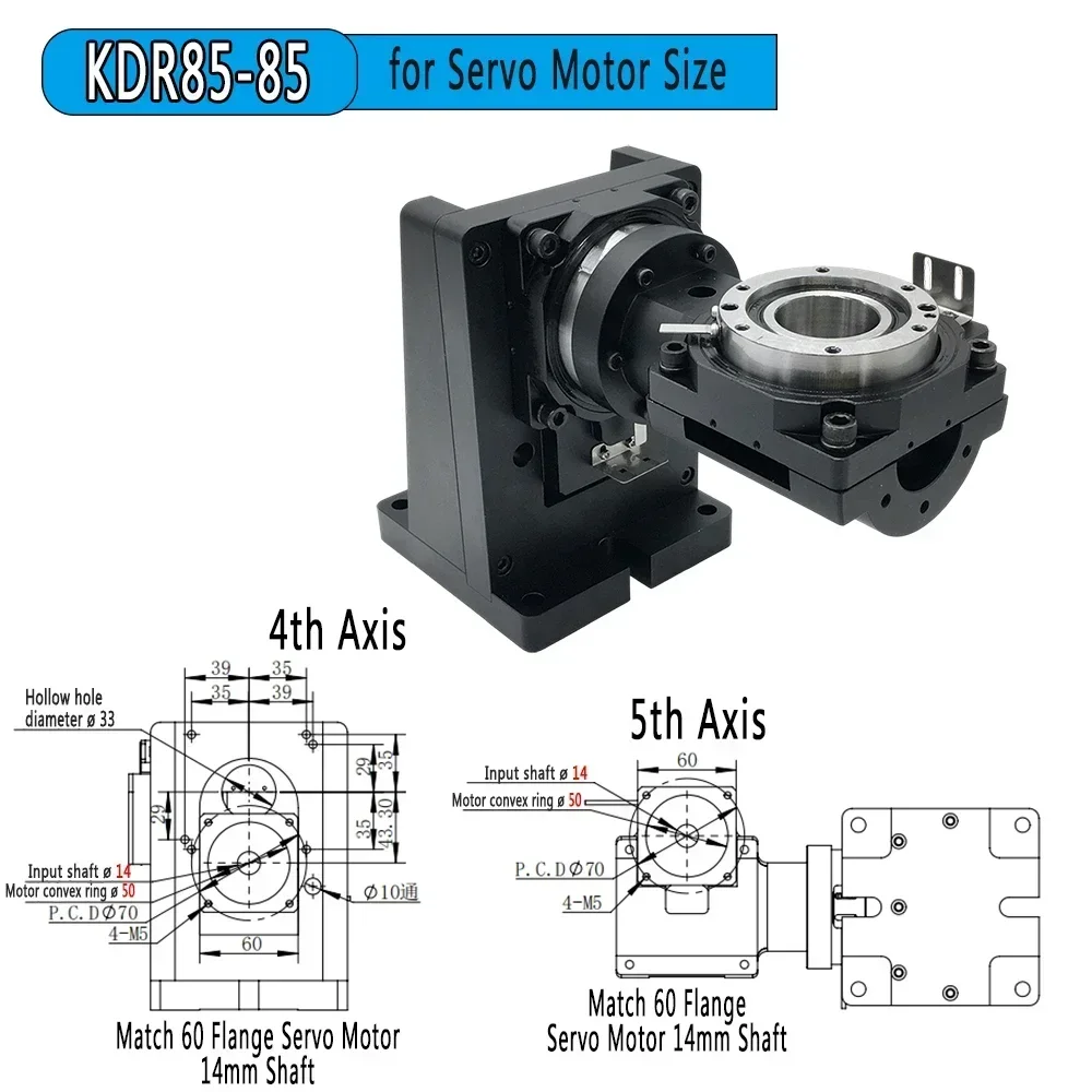 Прецизионная 5-я ось полая вращающаяся платформа, индексирующий поворотный стол, угловое смещение, ось R для лазерной сварки, фрезерный станок с ЧПУ