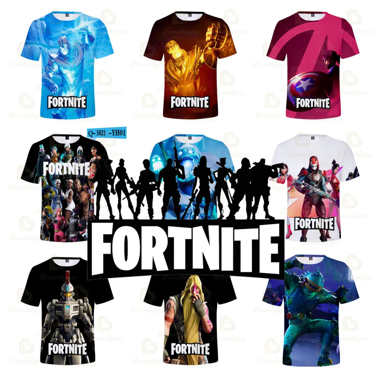 

Fortnite Battle Victory Royale Short Sleeve Tops Clothes Hero Children's Wear Kids T-shirt Game 3d Boys Girls Harajuku Tshirt