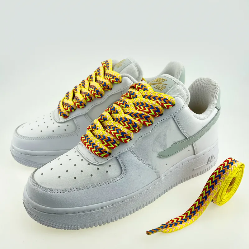 Шнурки в национальном стиле с волнистым узором для женщин и мужчин яркие