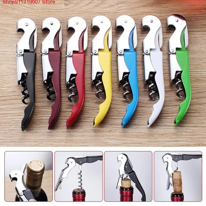 

Professional Stainless Steel Wine Opener Screw Corkscrew Double Hinge Waiters Wine Bottle Opener Hippocampus Can Beer Opener