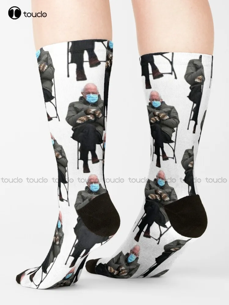 

Bernie Sanders Meme - Mittens Folding Chair Iconic Look Biden Inauguration Socks Red Socks Women Gd Hip Hop Christmas Gift Girls