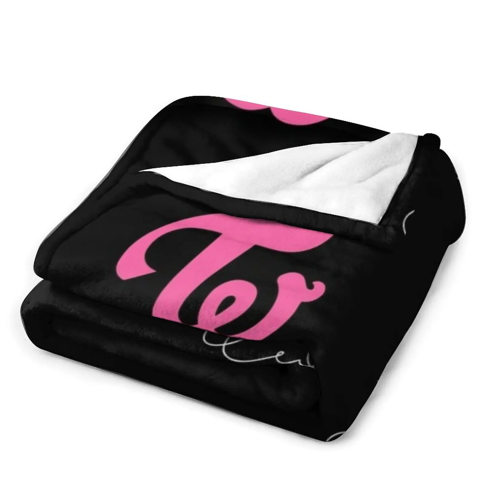 Пушистое одеяло Twice autographs with logo (Белое)