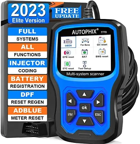 

Upgraded 7770 Full System OBD2 Scanner Fit for Mercedes Benz/Sprinter/Smart All Function Diagnostic Scan Tool with Battery Regi