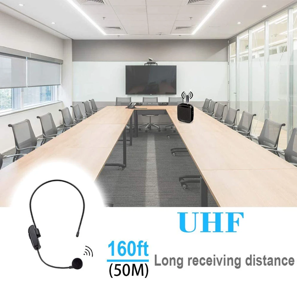 Беспроводная микрофонная гарнитура UHF портативный динамик для голосового