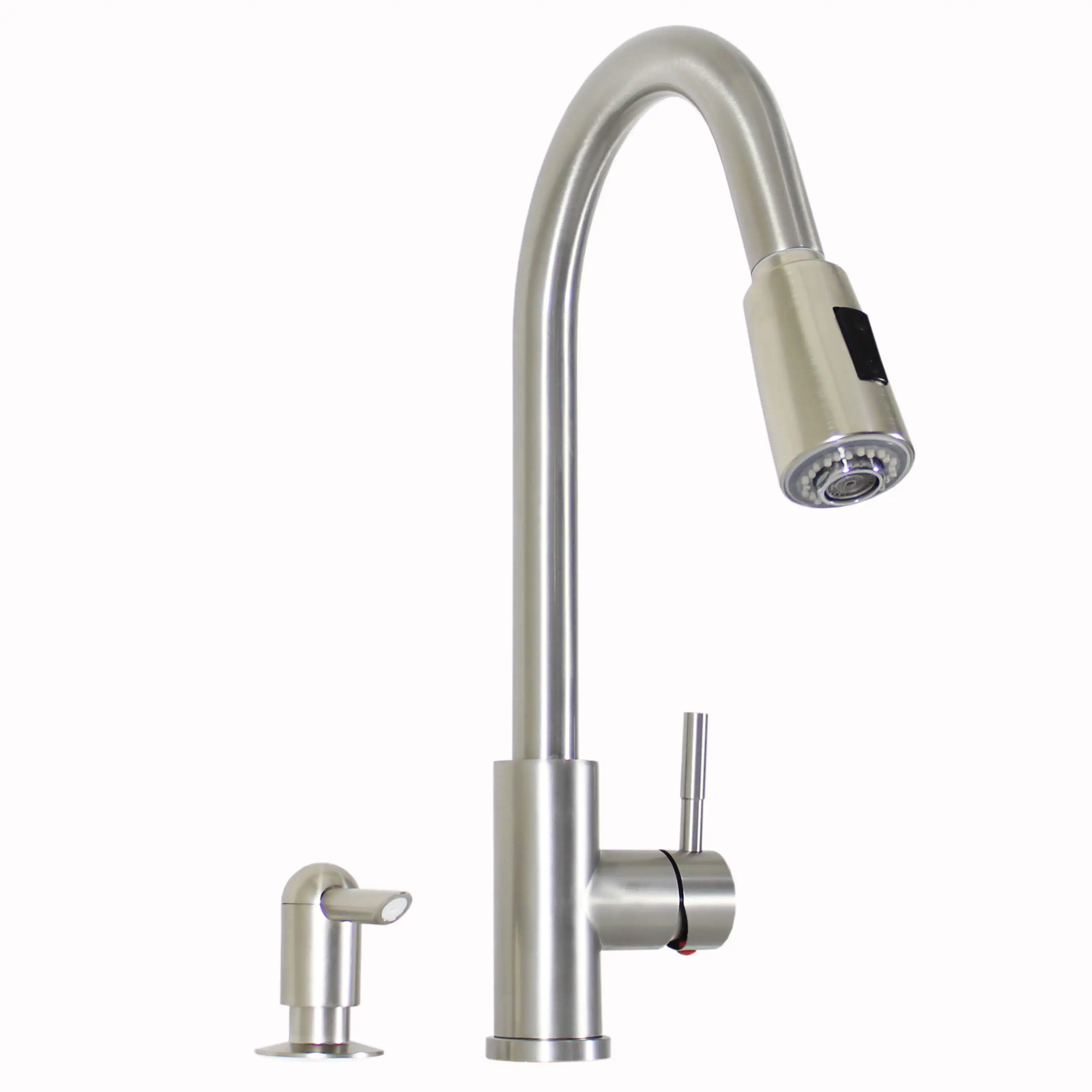 

Better Homes & Gardens Elmont Pull Down Kitchen Sink Faucet with Soap Dispenser, Satin Nickelmodern kitchen faucet